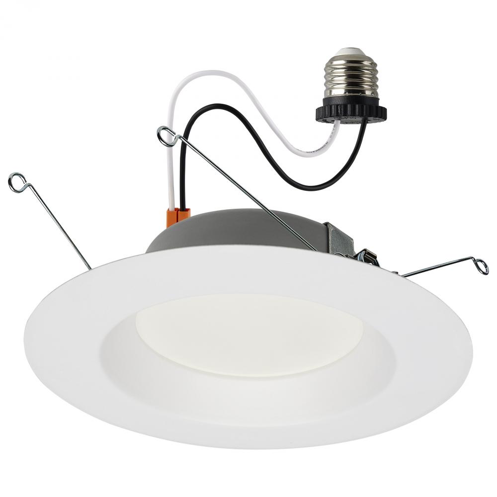 12.5 Watt LED Downlight Retrofit; 5-6"; 5000K; 120 Volts; Dimmable; White Finish