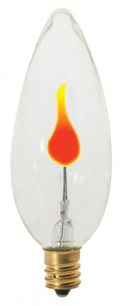 3 Watt BA9 1/2 Incandescent; Clear; 1000 Average rated hours; Candelabra base; 120 Volt; Carded