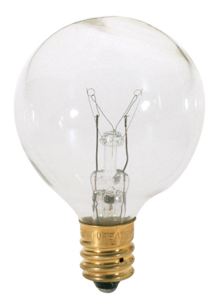 15 Watt G12 1/2 Incandescent; Clear; 1500 Average rated hours; 100 Lumens; Candelabra base; 120 Volt