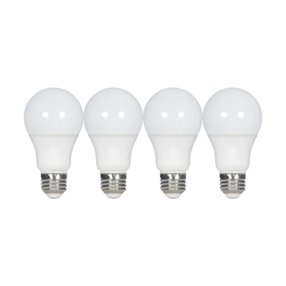 9.5 Watt; A19 LED; Frosted; 2700K; Medium base; 220 deg. Beam Angle; 120 Volt; Non-Dimmable; 4-Pack