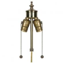 Satco Products Inc. 80/1764 - Medium Base 2-Light Pull Chain Cluster With Solid Brass Socket; Antique Brass Finish; 84" SPT-1