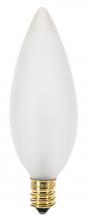 Satco Products Inc. A3685 - 25 Watt BA9 1/2 Incandescent; Frost; 2500 Average rated hours; 193 Lumens; Candelabra base; 130 Volt