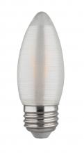 Satco Products Inc. S23403 - 2 Watt C11 LED; Satin Spun; Clear; Medium base; 2700K; 120 Lumens; 120 Volt