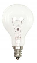 Satco Products Inc. S2740 - 40 Watt A15 Incandescent; Clear; Appliance Lamp; 1000 Average rated hours; 420 Lumens; Candelabra