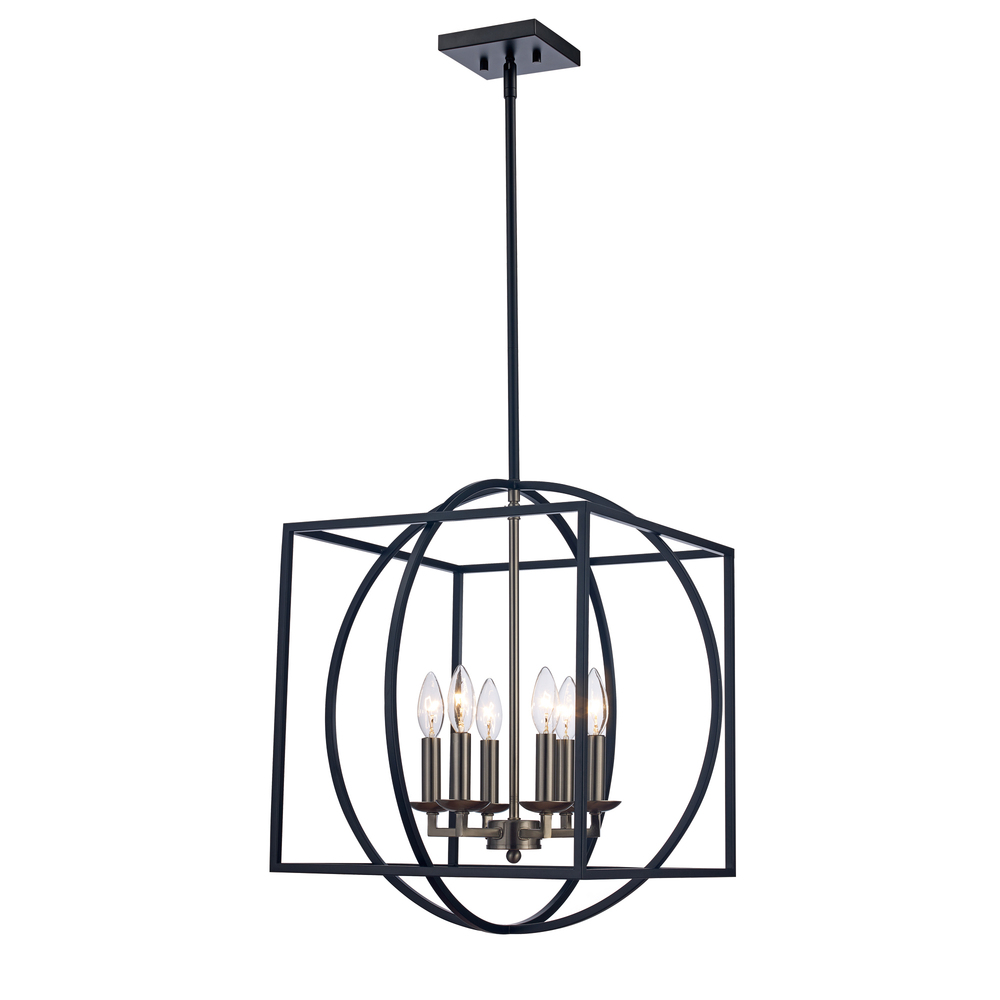 Arzio 6-Light Two-Tone Cage Chandelier