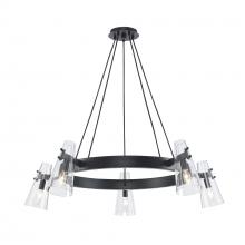 Trans Globe 11675 BK - LuminaGlow 5 - Light Dimmable Wagon Wheel Dining Chandelier