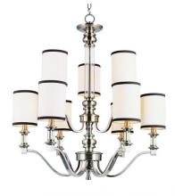 Trans Globe 7979 BN - 9LT 2 TIER CHANDELIER-W/SHADES