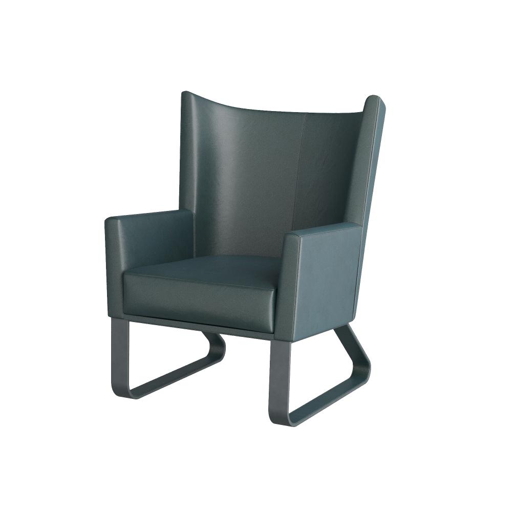 Bleu Wingback Chair