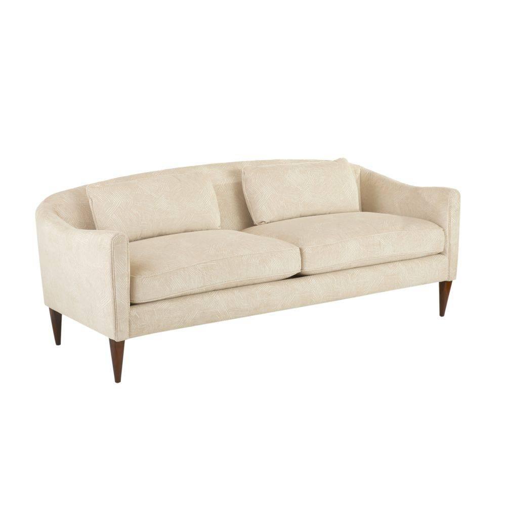 Vincent Sofa Textured Ivory Dark Walnut