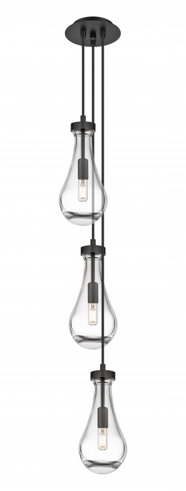 Owego - 3 Light - 7 inch - Matte Black - Multi Pendant