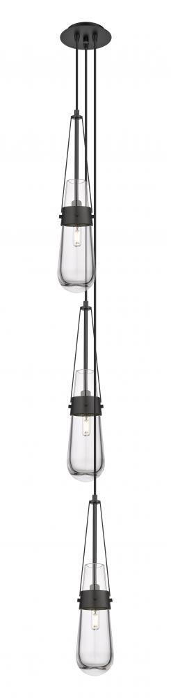 Milan - 3 Light - 6 inch - Matte Black - Multi Pendant