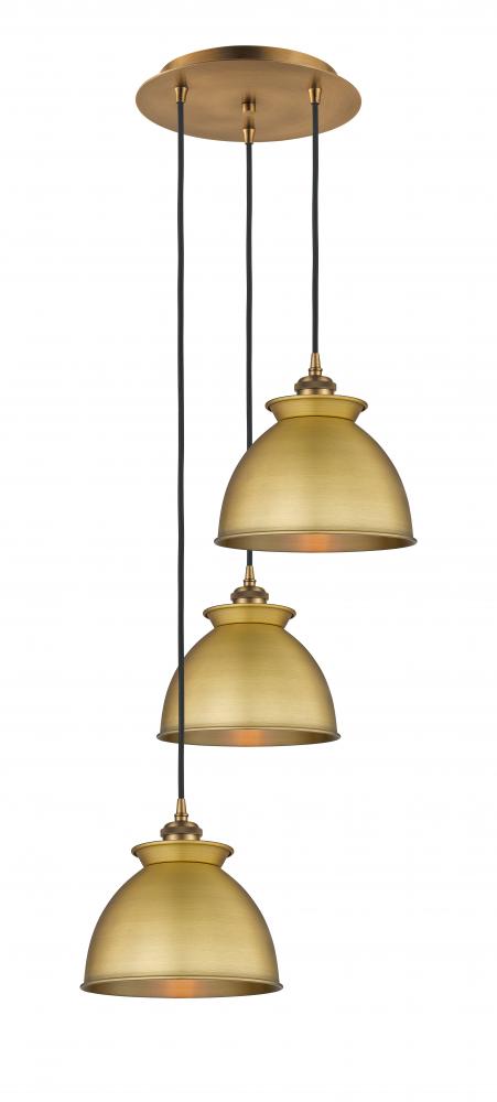 Adirondack - 3 Light - 15 inch - Brushed Brass - Cord hung - Multi Pendant