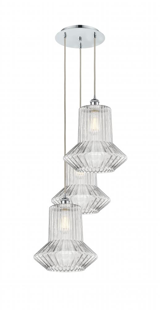 Springwater - 3 Light - 19 inch - Polished Chrome - Cord Hung - Multi Pendant