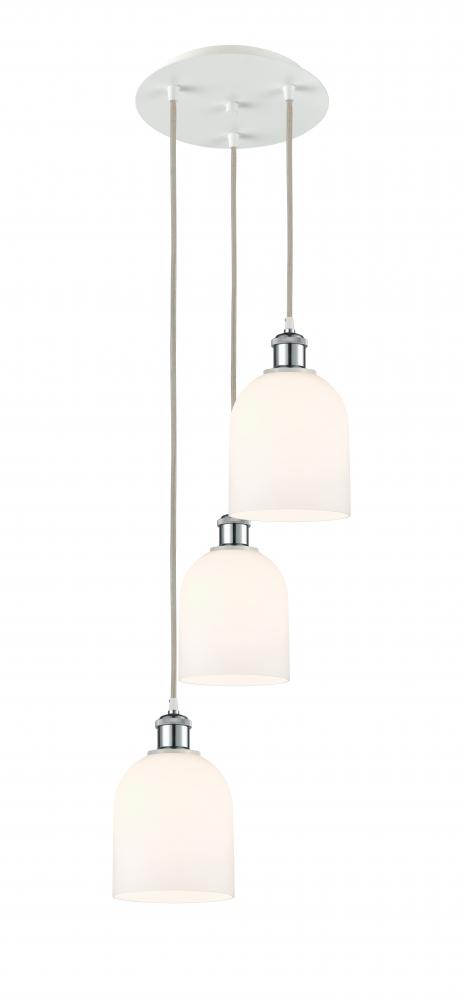 Bella - 3 Light - 12 inch - White Polished Chrome - Cord Hung - Multi Pendant