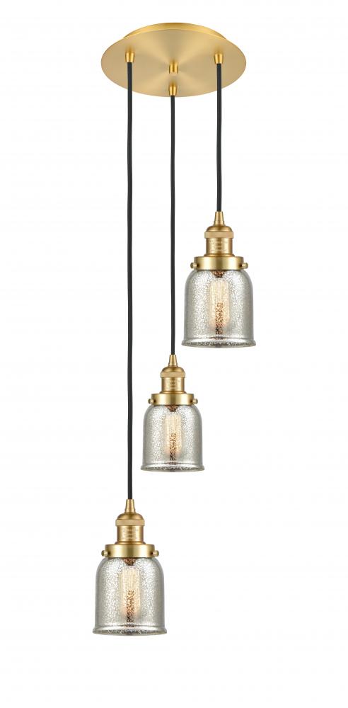 Cone - 3 Light - 12 inch - Satin Gold - Cord hung - Multi Pendant