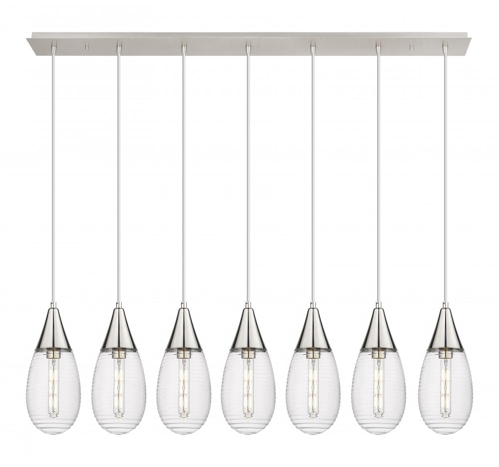 Malone - 7 Light - 50 inch - Polished Nickel - Linear Pendant