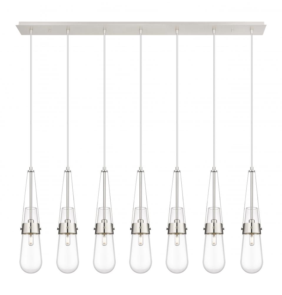 Milan - 7 Light - 48 inch - Polished Nickel - Linear Pendant