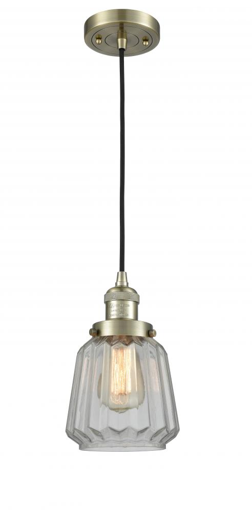 Chatham - 1 Light - 7 inch - Antique Brass - Cord hung - Mini Pendant