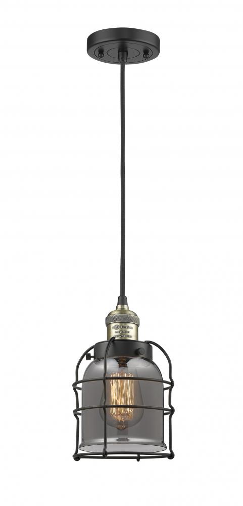 Bell Cage - 1 Light - 6 inch - Black Antique Brass - Cord hung - Mini Pendant