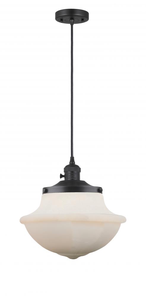 Oxford - 1 Light - 12 inch - Matte Black - Cord hung - Mini Pendant