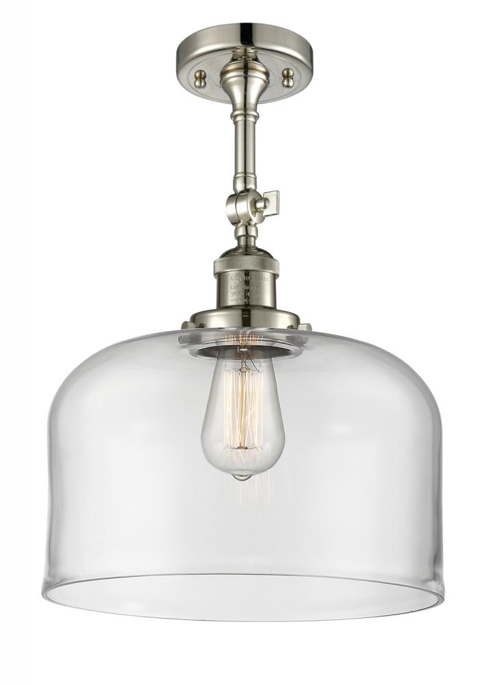 Bell - 1 Light - 12 inch - Polished Nickel - Semi-Flush Mount