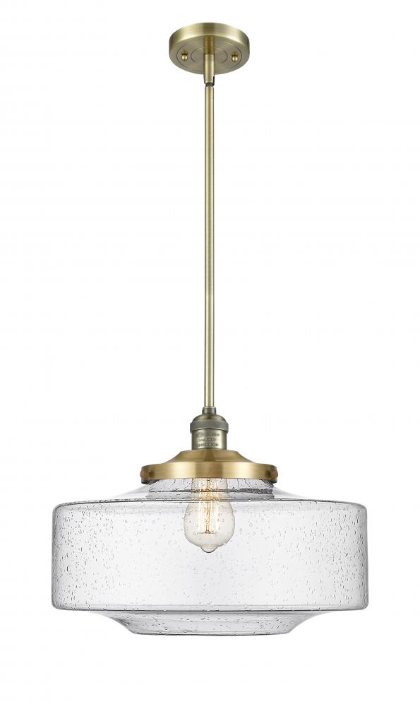 Bridgeton - 1 Light - 12 inch - Antique Brass - Stem Hung - Mini Pendant