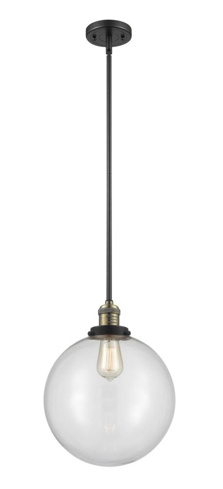 Beacon - 1 Light - 12 inch - Black Antique Brass - Stem Hung - Mini Pendant