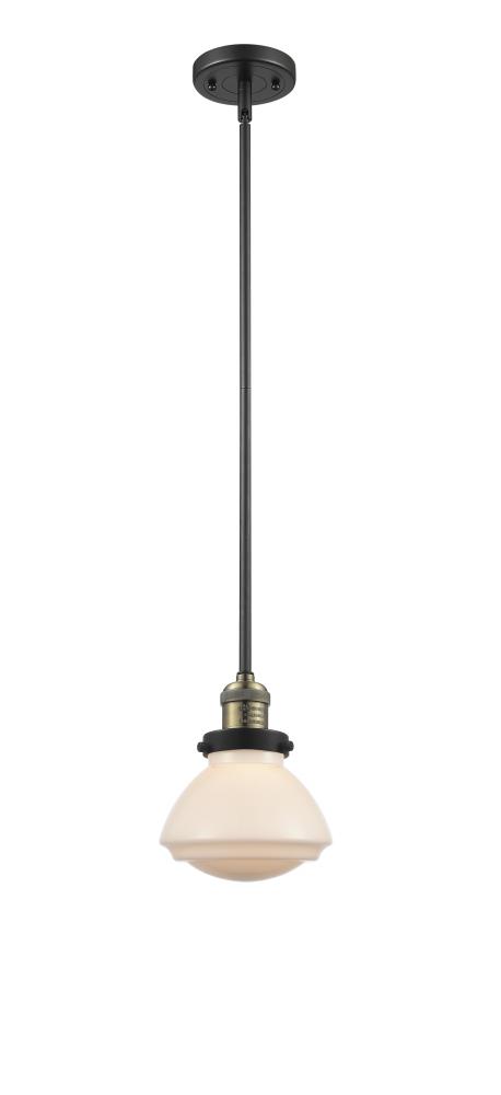 Olean - 1 Light - 7 inch - Black Antique Brass - Stem Hung - Mini Pendant