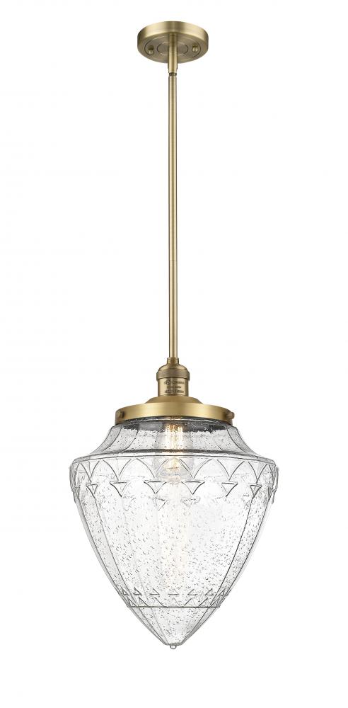 Bullet - 1 Light - 12 inch - Brushed Brass - Stem Hung - Mini Pendant