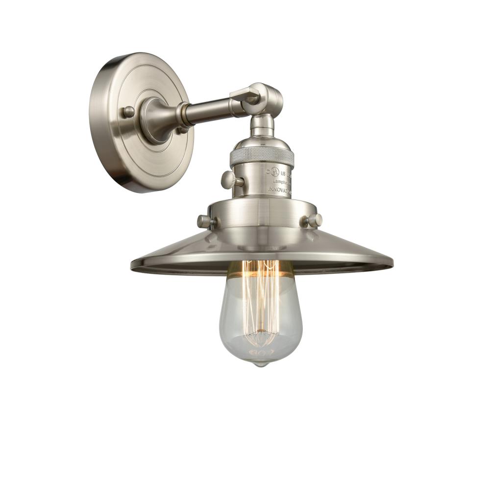 Railroad - 1 Light - 8 inch - Brushed Satin Nickel - Sconce