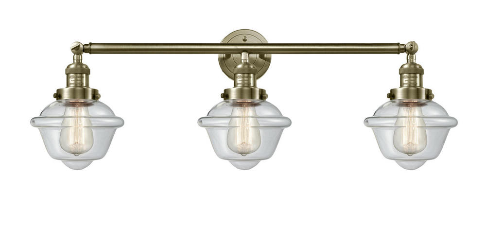 Oxford - 3 Light - 34 inch - Antique Brass - Bath Vanity Light