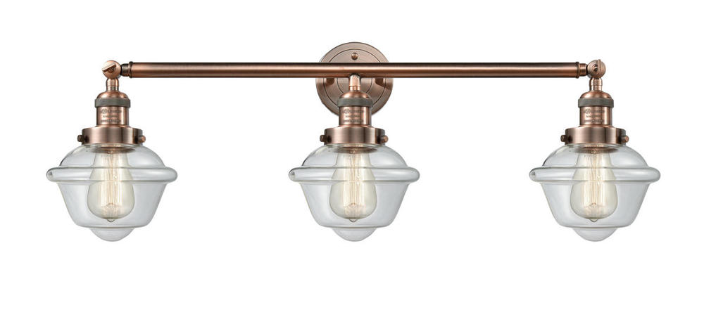 Oxford - 3 Light - 34 inch - Antique Copper - Bath Vanity Light