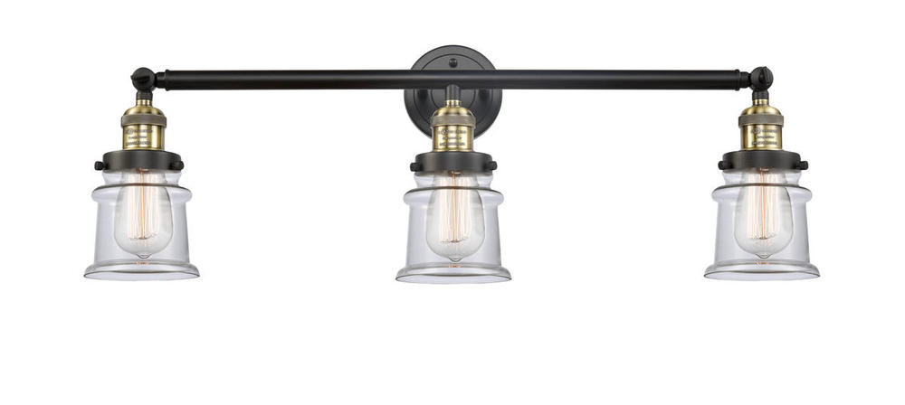 Canton - 3 Light - 30 inch - Black Antique Brass - Bath Vanity Light