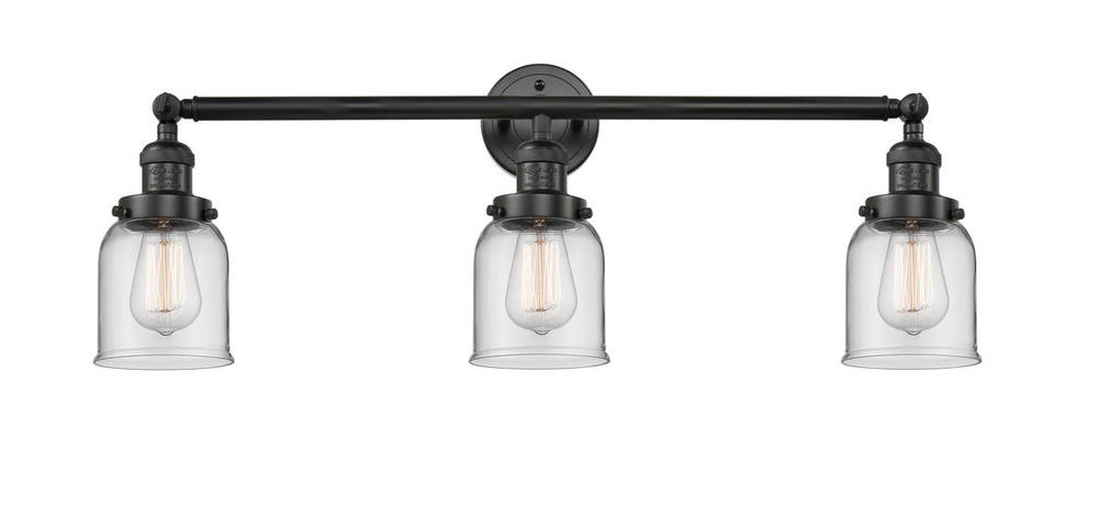 Bell - 3 Light - 30 inch - Matte Black - Bath Vanity Light