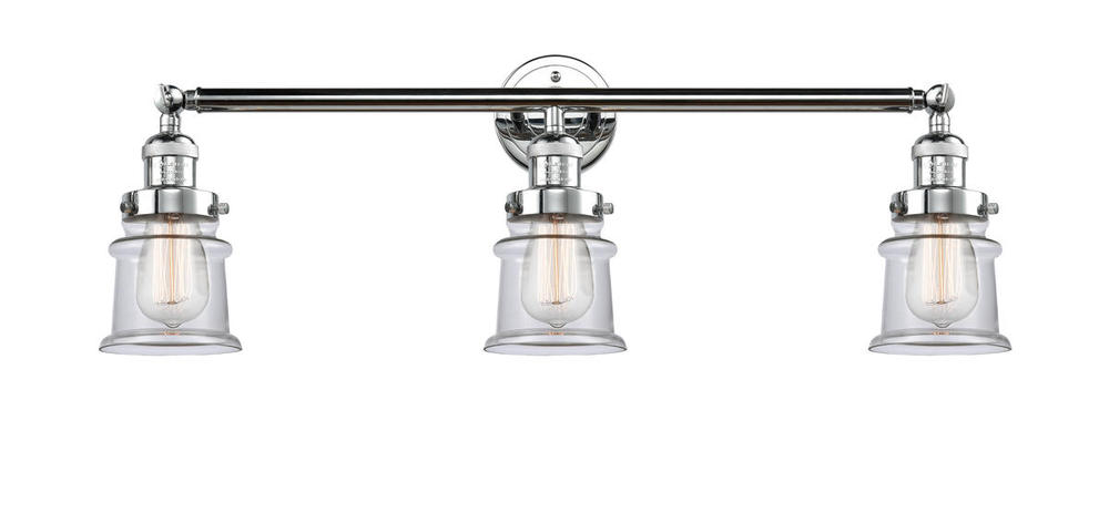 Canton - 3 Light - 30 inch - Polished Chrome - Bath Vanity Light