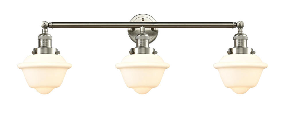 Oxford - 3 Light - 34 inch - Brushed Satin Nickel - Bath Vanity Light