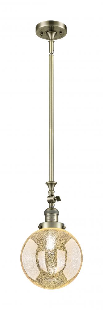 Beacon - 1 Light - 8 inch - Antique Brass - Stem Hung - Mini Pendant