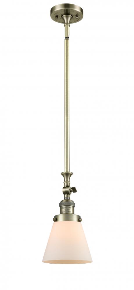 Cone - 1 Light - 6 inch - Antique Brass - Stem Hung - Mini Pendant