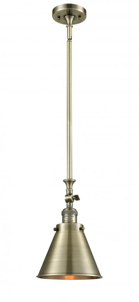 Appalachian - 1 Light - 8 inch - Antique Brass - Stem Hung - Mini Pendant
