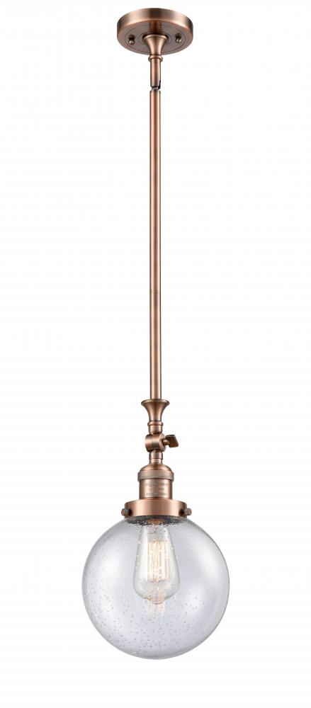 Beacon - 1 Light - 8 inch - Antique Copper - Stem Hung - Mini Pendant