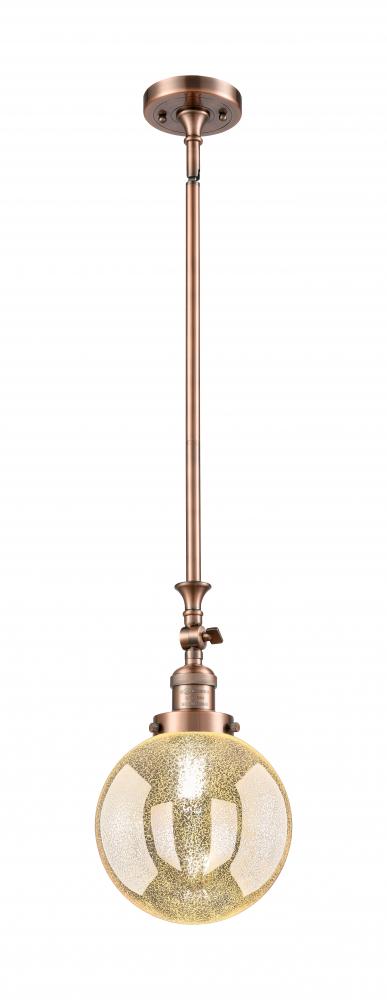 Beacon - 1 Light - 8 inch - Antique Copper - Stem Hung - Mini Pendant