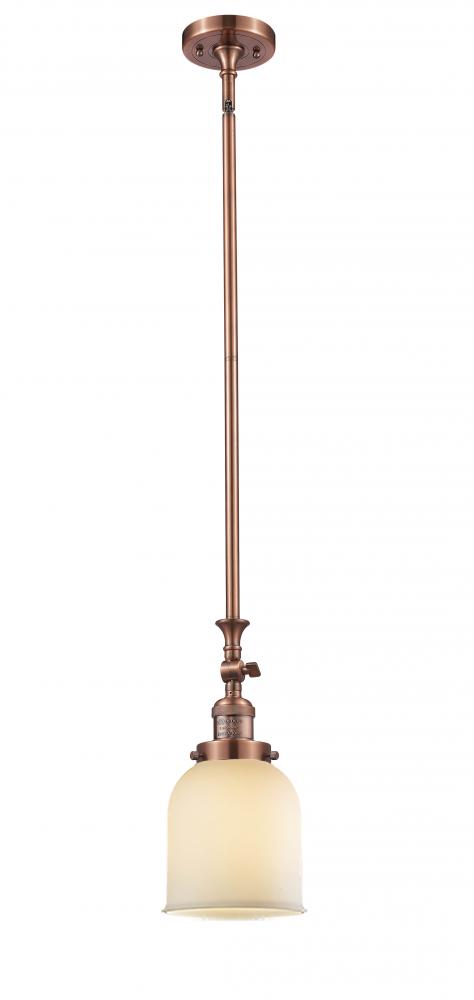 Bell - 1 Light - 5 inch - Antique Copper - Stem Hung - Mini Pendant