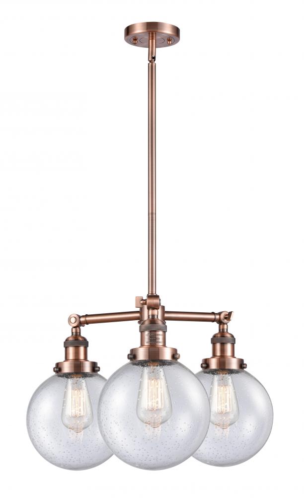 Beacon - 3 Light - 22 inch - Antique Copper - Stem Hung - Chandelier