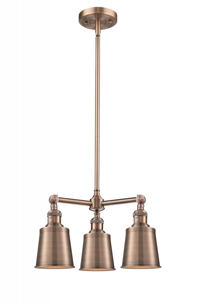 Addison - 3 Light - 19 inch - Antique Copper - Stem Hung - Chandelier