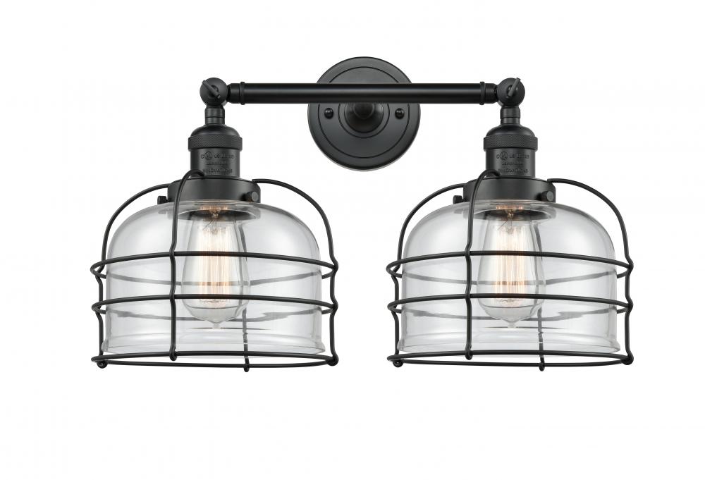 Bell Cage - 2 Light - 19 inch - Matte Black - Bath Vanity Light