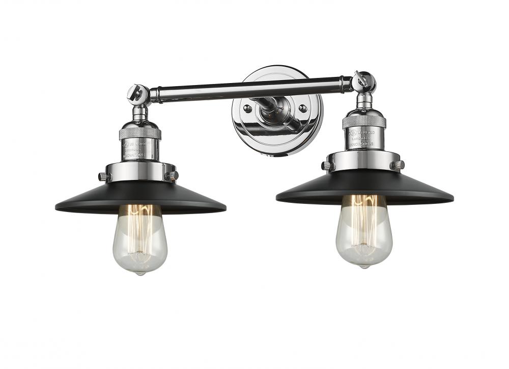 Railroad - 2 Light - 18 inch - Polished Chrome - Bath Vanity Light