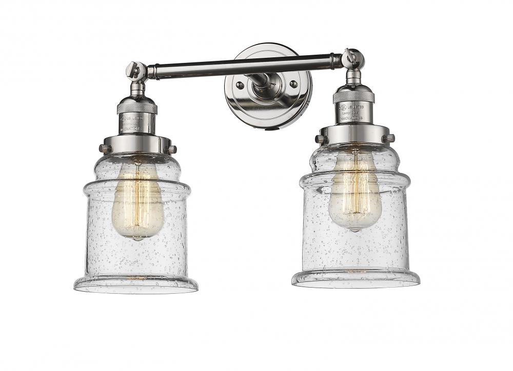 Canton - 2 Light - 17 inch - Polished Nickel - Bath Vanity Light