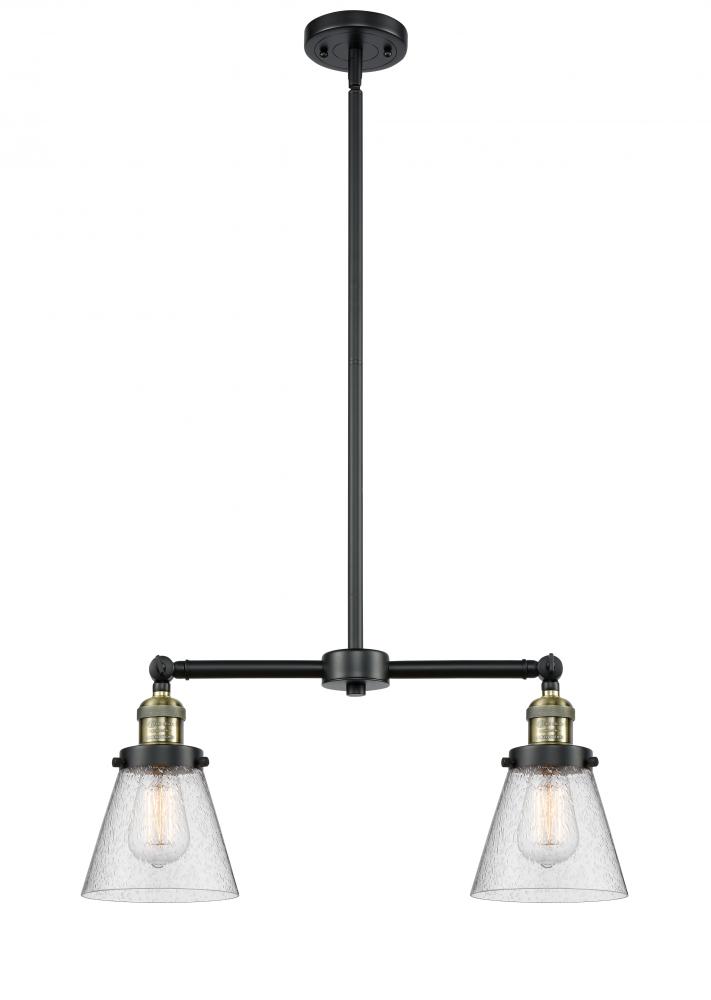 Cone - 2 Light - 21 inch - Black Antique Brass - Stem Hung - Island Light