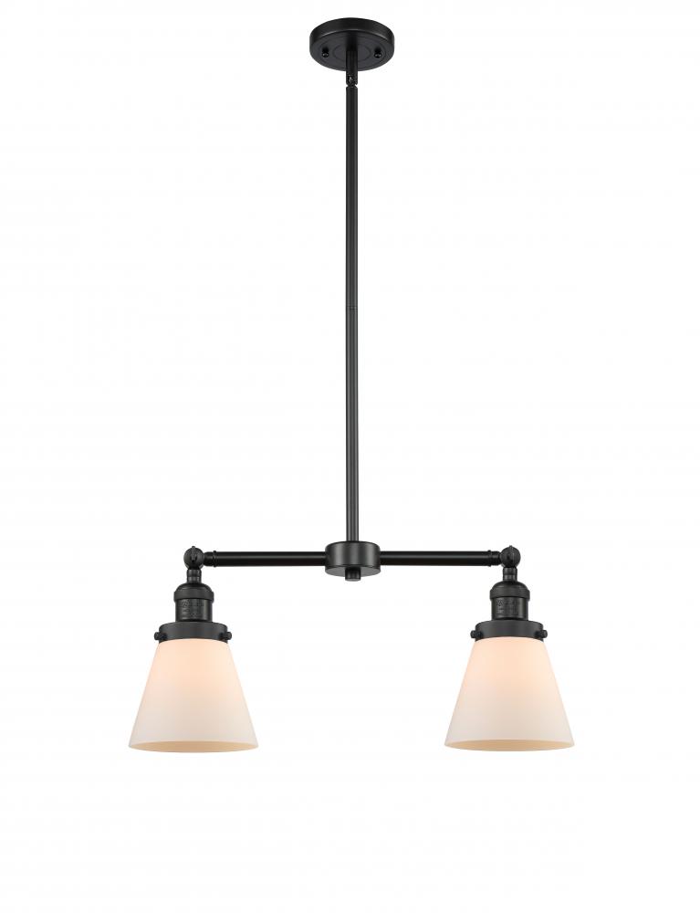 Cone - 2 Light - 21 inch - Matte Black - Stem Hung - Island Light