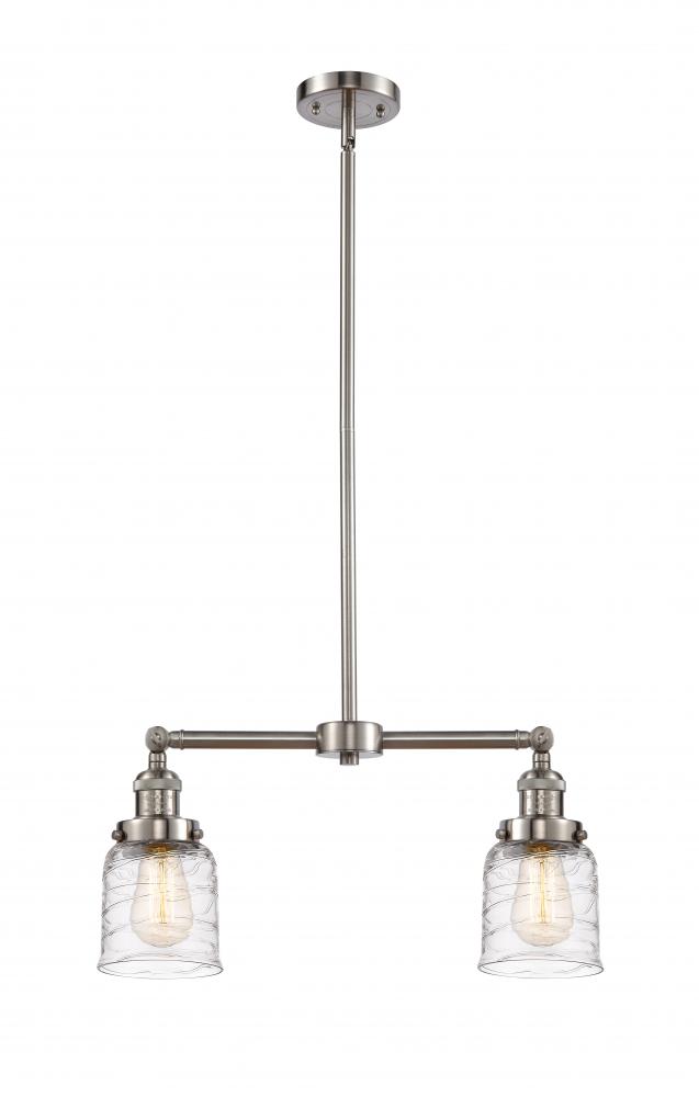 Bell - 2 Light - 21 inch - Brushed Satin Nickel - Stem Hung - Island Light